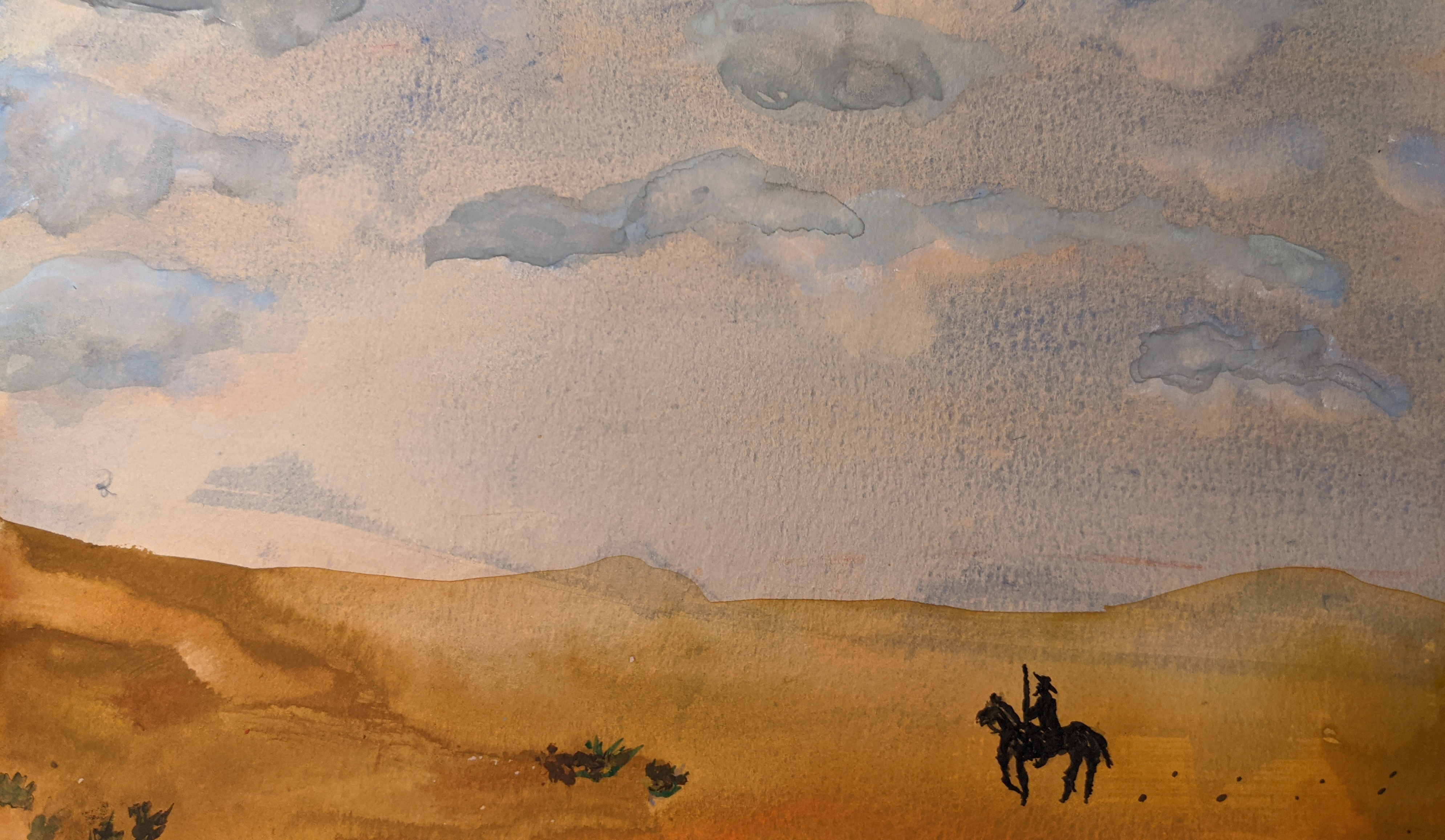 Jeremy's watercolor of Don Quixote